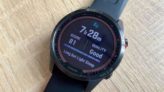 A photo of the sleep data on the Garmin Fenix 7