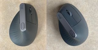 Top views of the Logitech MX Vertical.