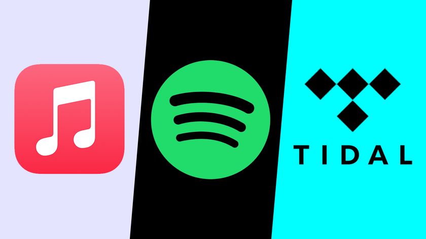 Listing image for best music streaming services (L-R) the Apple Music, Spotify and Tidal logos