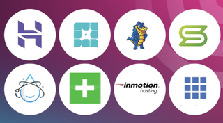 eCommerce host logos on a TechRadar background