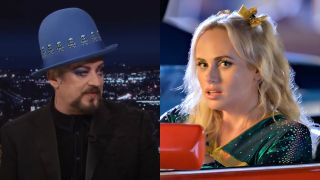 Boy George speaks on The Tonight Show, and Steph Conway (Rebel Wilson) drives her car in Senior Year