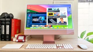 Apple iMac M3 review unit on desk