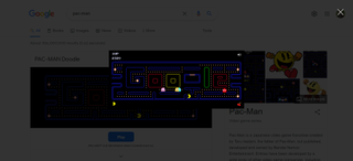 Pac-Man playable in Google search.