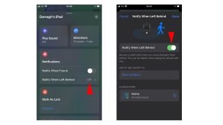 iPhone Find My app separation alerts