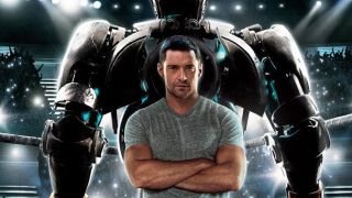 Hugh Jackman on Real Steel poster