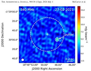 The pulsar GLIMPSE-C01 as seen by the Very Large Array on February 27, 2021