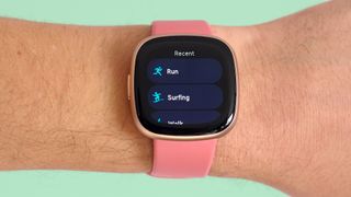 Fitbit Versa 4 on wrist