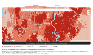 Verizon coverage map screenshot