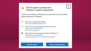 Windows 11 warning