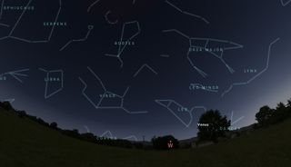 Night sky map showing the location of the Virgo constellation in the night sky.