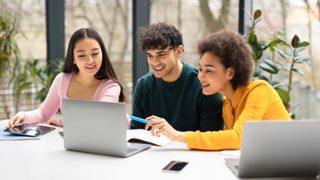 Students using a laptop