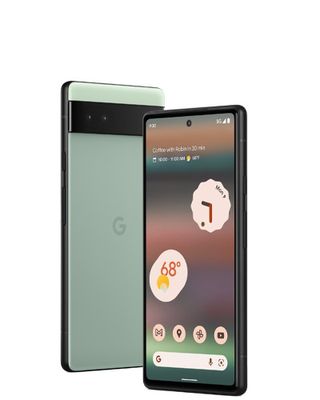 An official render of the sage Google Pixel 6a