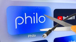 Philo TV streaming service logo with scissors cutting the cord