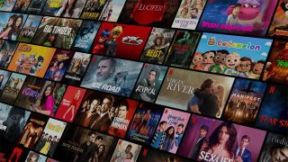 A collection of cover art from Netflix shows seen from a 3/4 angle.