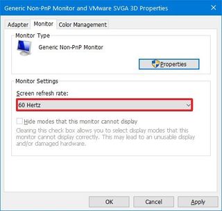 Windows 10 change refresh rate