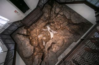 Inside the bronze sculpture in the The Lighthouse of Santa Clara Island by Cristina Iglesias