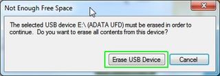 Click Erase USB Device