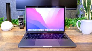 MacBook Pro 13-inch (M2, 2022) sitting on a desk —MacBook Pro 13-inch (M2, 2022) review