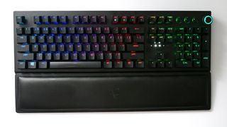 Razer BlackWidow V3 Pro top down with RGB on