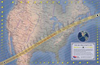 map illustrating where the total solar eclipse 2024 will be visible.