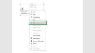 How to sign a Word document step 7: Right-click signature line then click Sign