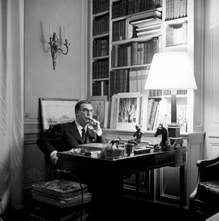 Cristobal Balenciaga in his studio at Avenue Marceau