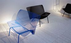 Blue & black metal chairs