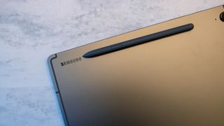 Samsung Galaxy Tab S9 FE with S Pen attached