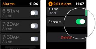 Apple Watch snooze