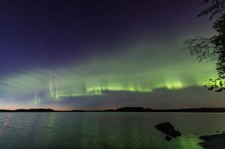 This new aurora, discovered by citizen scientists and dubbed "the dunes" extends out horizontally in waves. Scientists hypothesize that they are visible representations of underlying gravity waves.