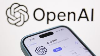 OpenAI logo displayed on a laptop screen and ChatGPT on AppStore displayed on a phone screen are seen in this illustration photo taken in Poland on August 8, 2024.