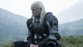 Matt Smith sitting as Daemon Targaryen in House of the Dragon Season 2