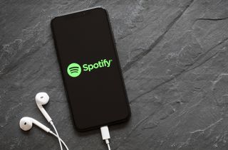 Spotify on an iPhone.