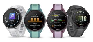 Garmin Forerunner 165 in four color variations