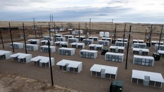 A photograph of a Bitcoin mine with 6000 rigs in Channing, Texas taken by Paul Ratje for The New York Times.