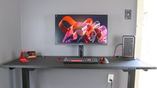 The Secretlab Magnus Pro with a PC and monitor