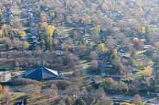 'american modern' book pic showing aerial of church in columbus indiana