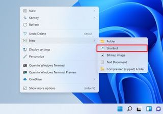 Desktop menu Shortcut