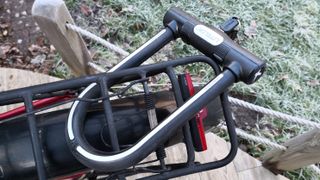 Litelock X1 bike lock attached to a bike