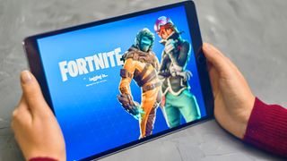 Fortnite on an iPad screen