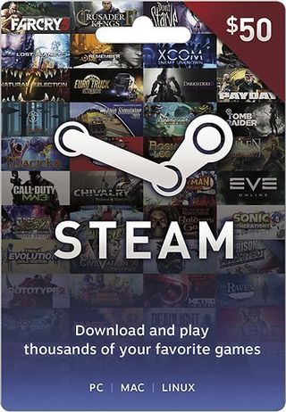 A Steam gift card.