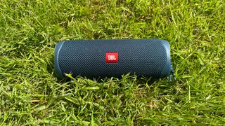 JBL Flip 5 sitting in some grass