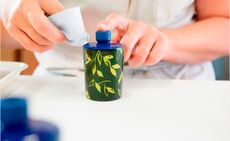 Acqua di Parma Bergamotto di Calabria La Spugnatura cologne in blue bottle hand painted by Italian artisan 