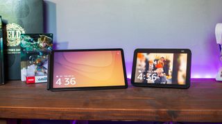 Amazon Fire Max 11 next to Echo Show - 16x9