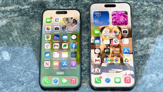 iPHone 15 and iPhone 15 Pro Max front of phones 