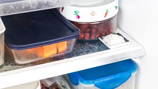 Baking soda on fridge shelf