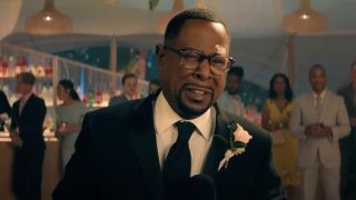 Marcus Burnett (Martin Lawrence) cries while giving his best man speech in Bad Boys: Ride or Die