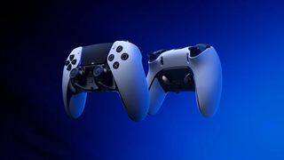 Sony DualSense Edge controller for PS5 on a blue background