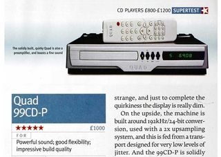 Best 25 CD players of What Hi-Fi?'s lifetime: Quad 99CD-P