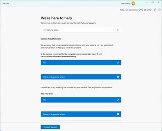 Camera troubleshooter on Windows 11